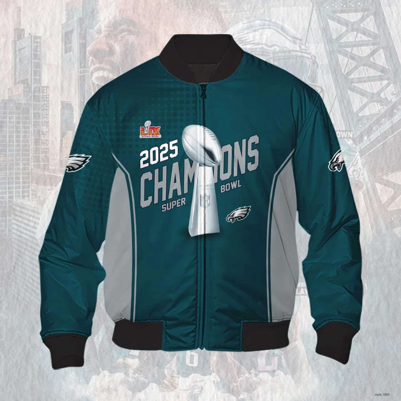 Philadelphia Eagles 2025 Super Bowl LIX Champions Bomber Jacket EBC1001