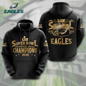 Philadelphia Eagles Honor Champion Super Bowl LIX 2025 3D Hoodie ESB1022