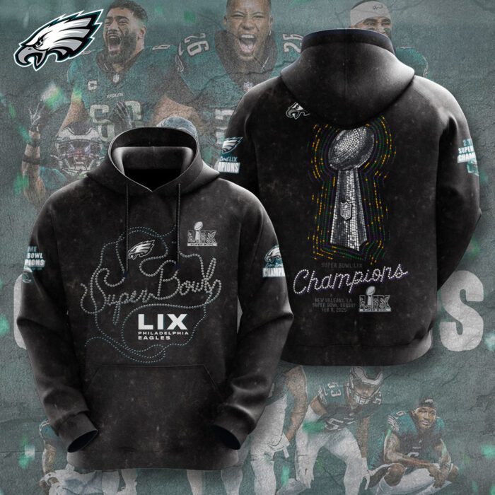 Philadelphia Eagles Honor Champion Super Bowl LIX 2025 3D Hoodie ESB1027