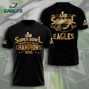 Philadelphia Eagles Honor Champion Super Bowl LIX 2025 3D Performance T-Shirt ESB1004