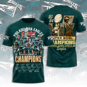 Philadelphia Eagles Honor Champion Super Bowl LIX 2025 3D Performance T-Shirt ESB1005