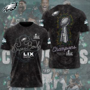 Philadelphia Eagles Honor Champion Super Bowl LIX 2025 3D Performance T-Shirt ESB1018