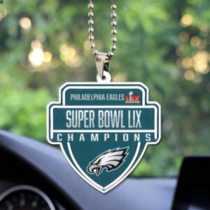 Philadelphia Eagles Honor Champion Super Bowl LIX 2025 Custom Shape 2-sided Acrylic Car Ornament ESB1009