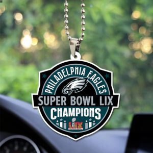 Philadelphia Eagles Honor Champion Super Bowl LIX 2025 Custom Shape 2-sided Acrylic Car Ornament ESB1011