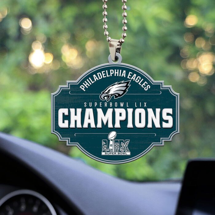 Philadelphia Eagles Honor Champion Super Bowl LIX 2025 Custom Shape 2-sided Acrylic Car Ornament ESB1016