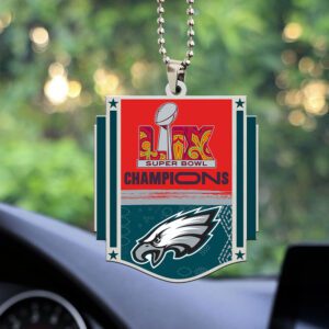 Philadelphia Eagles Honor Champion Super Bowl LIX 2025 Custom Shape 2-sided Acrylic Car Ornament ESB1019