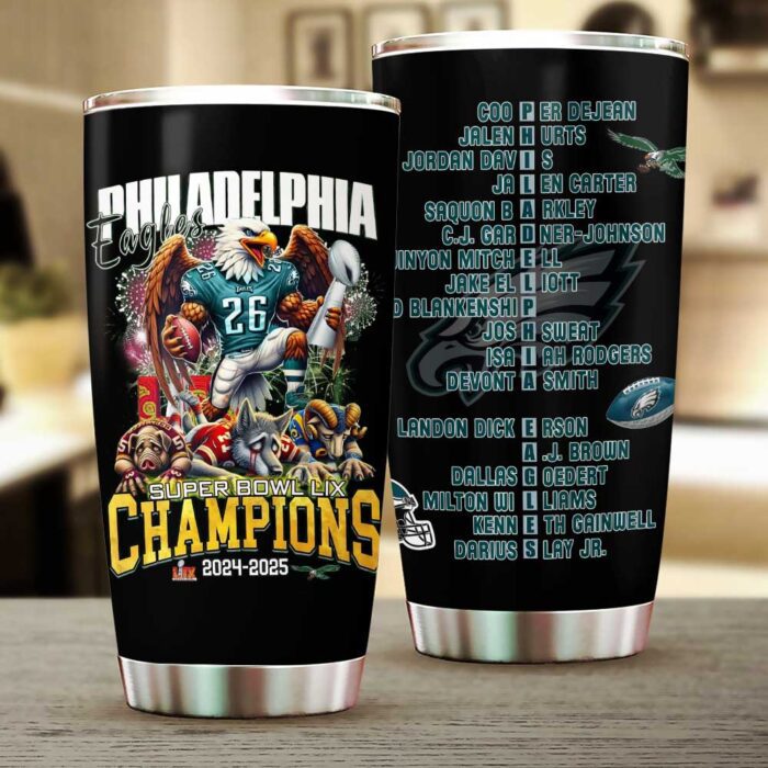 Philadelphia Eagles Honor Champion Super Bowl LIX 2025 Tumbler Cup ESB1013