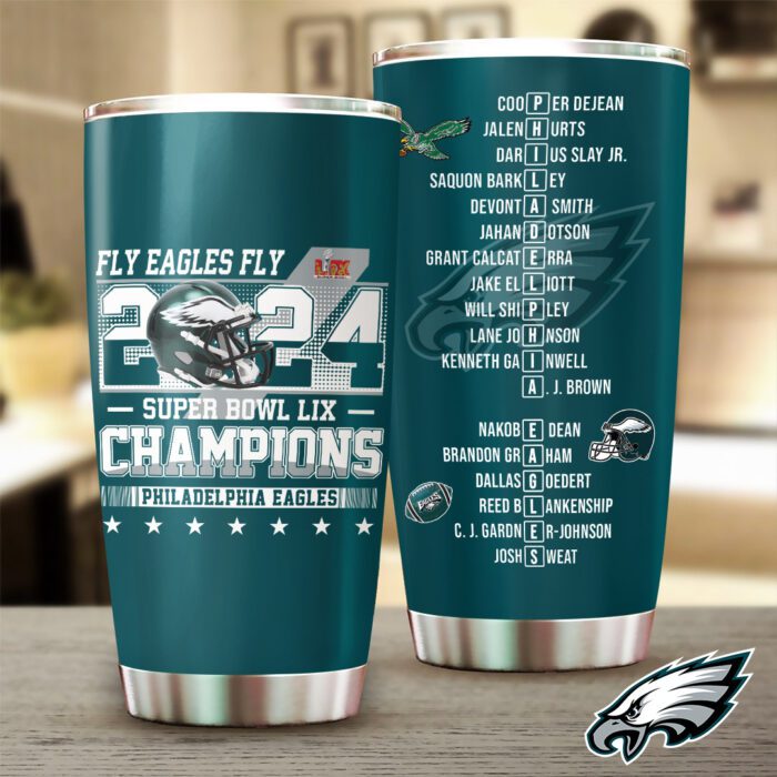 Philadelphia Eagles Honor Champion Super Bowl LIX 2025 Tumbler Cup ESB1014