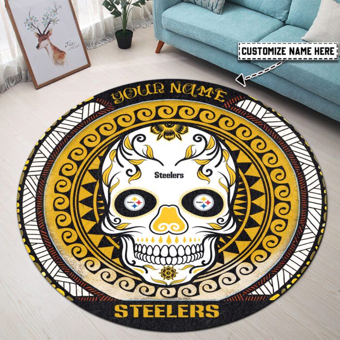 Pittsburgh Steelers Personalized Premium Round Rug Floor Decor SRR1199