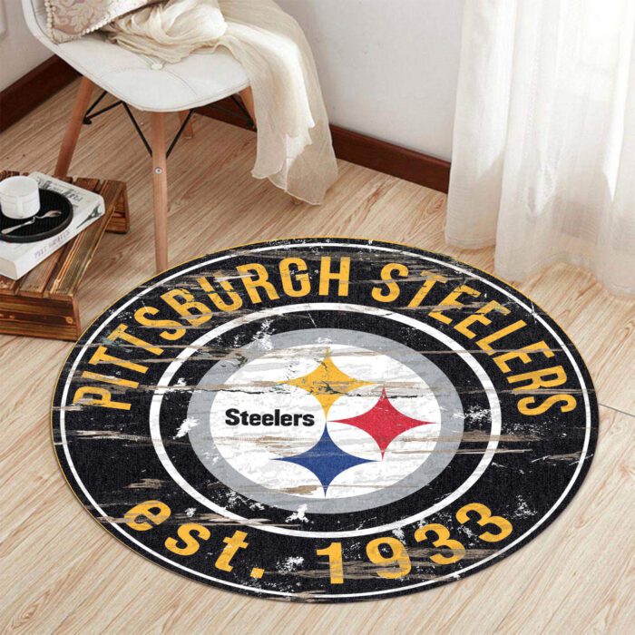 Pittsburgh Steelers Premium Round Rug Floor Decor SRR1144