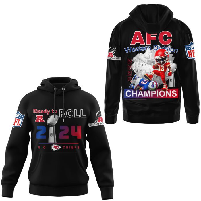 Premium Kansas City Chiefs AFC Champs 2025 Ready To Roll 3D Performance Hoodie