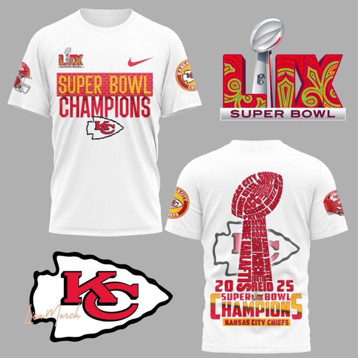 Premium Kansas City Chiefs Super Bowl Champs LIX 2025 3D Performance T-Shirt