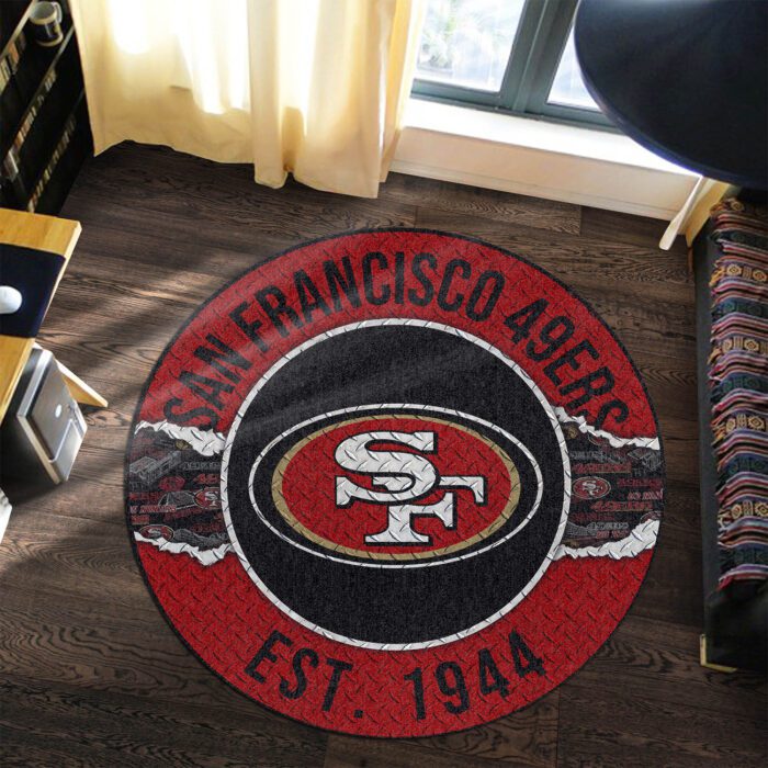 San Francisco 49ers Premium Round Rug Floor Decor SRR1148