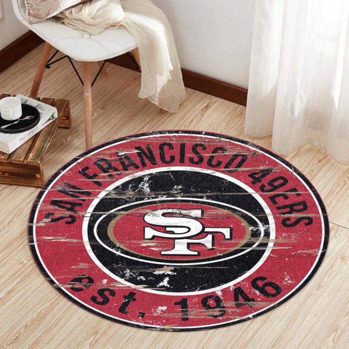 San Francisco 49ers Premium Round Rug Floor Decor SRR1153