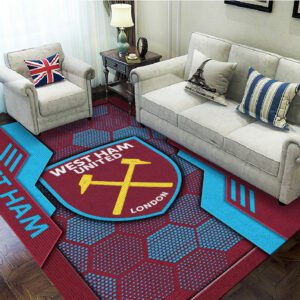 West Ham United FC Rectangular Rug Floor Decor GRR1040