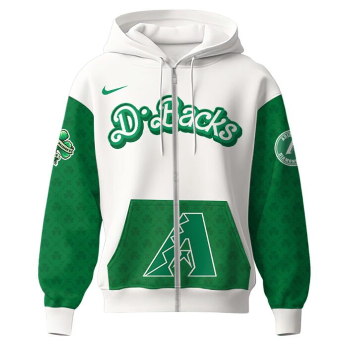 Arizona Diamondbacks MLB x St. Patrick's Day Limited Edition Performance Zip Hoodie 2025