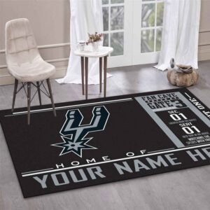 Customizable San Antonio Spurs Wincraft Personalized NBA Area Rug Living Room Rug Floor Decor R3524