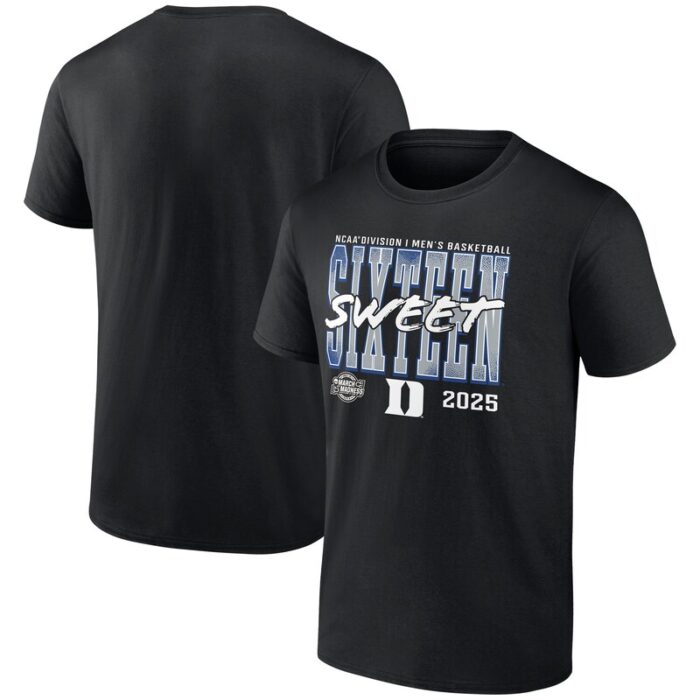 Duke Blue Devils 2025 NCAA Men's Basketball Tournament March Madness Sweet 16 T-Shirt - Black