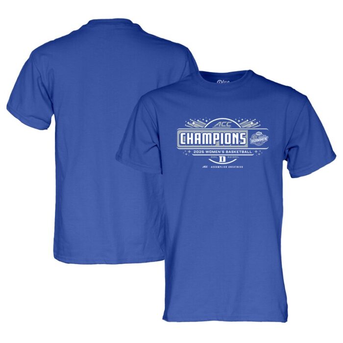 Duke Blue Devils Blue 84 2025 ACC Women's Basketball Conference Tournament Champions Locker Room T-Shirt - Royal