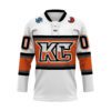 ECHL Kansas City Mavericks Personalized White Lace Hockey Jersey