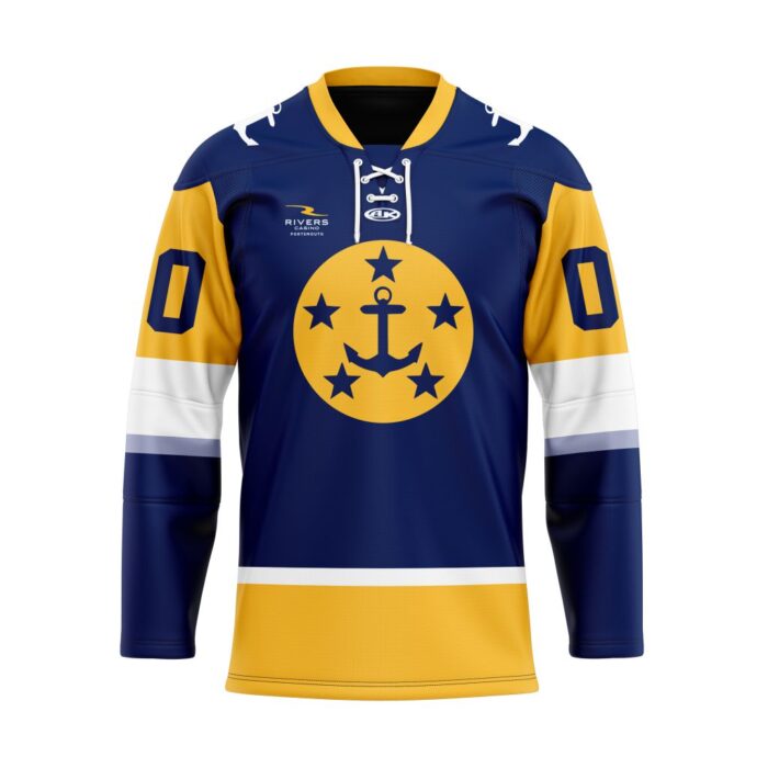 ECHL Norfolk Admirals Personalized Navy Lace Hockey Jersey