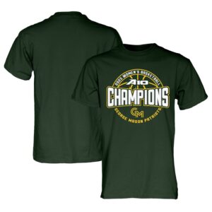 George Mason Patriots Blue 84 Unisex 2025 A-10 Women's Basketball Conference Tournament Champions T-Shirt - Green