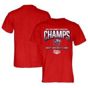 Liberty Flames Blue 84 Unisex 2025 C-USA Women's Basketball Conference Tournament Champions T-Shirt - Red