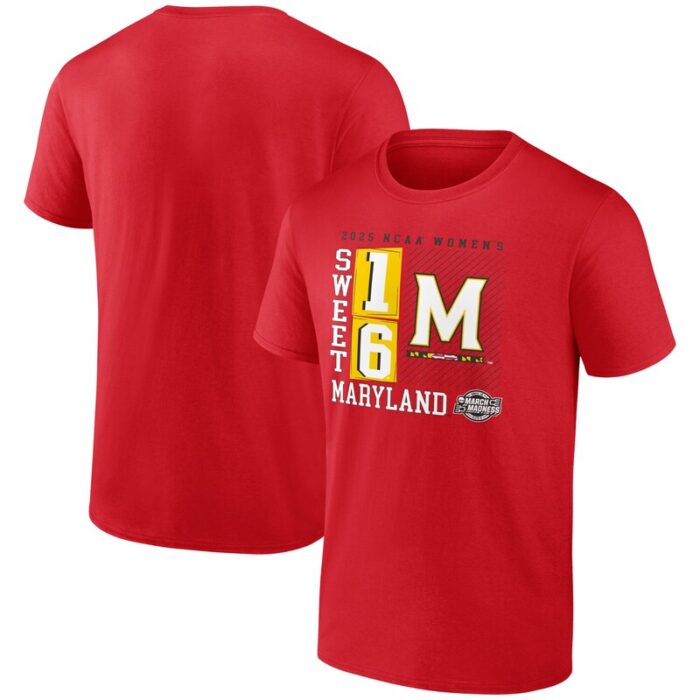 Maryland Terrapins 2025 NCAA Women's Basketball Tournament March Madness Sweet 16 No Look Pass T-Shirt - Red