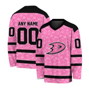 NHL Anaheim Ducks Special Pink V-neck Hockey Jersey FHJ301