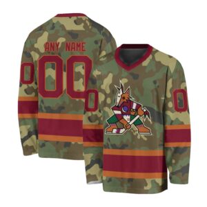 NHL Arizona Coyotes Special Camo Design V-neck Hockey Jersey FHJ302