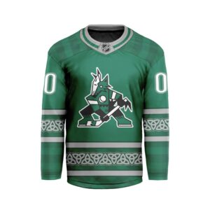 NHL Arizona Coyotes Special Design For St.Patrick's Day Hockey Jersey Collar Logo FHC1003