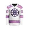NHL Boston Bruins Personalized Hockey Fights Cancer Design Hockey Jersey Collar Logo