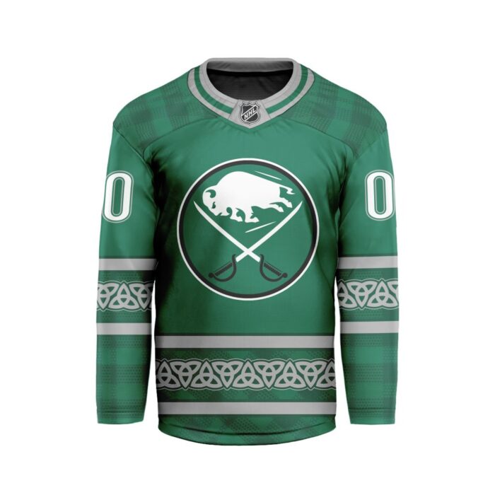 NHL Buffalo Sabres Special Design For St.Patrick's Day Hockey Jersey Collar Logo FHC1003