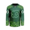 NHL Calgary Flames Special Design For St.Patrick's Day Hockey Jersey Collar Logo FHC1004