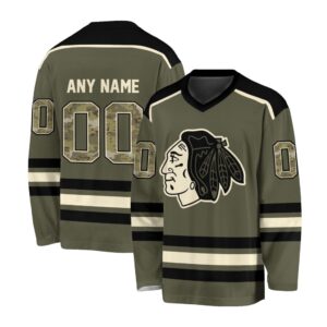 NHL Chicago Blackhawks Special Camo V-neck Hockey Jersey FHJ301