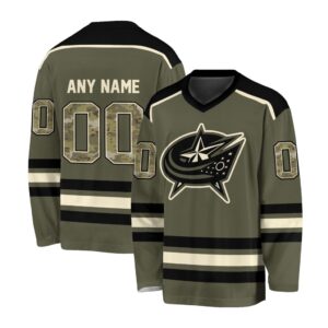 NHL Columbus Blue Jackets Special Camo V-neck Hockey Jersey FHJ301