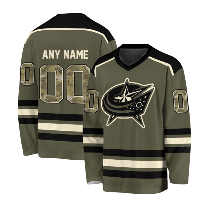 NHL Columbus Blue Jackets Special Camo V-neck Hockey Jersey FHJ301