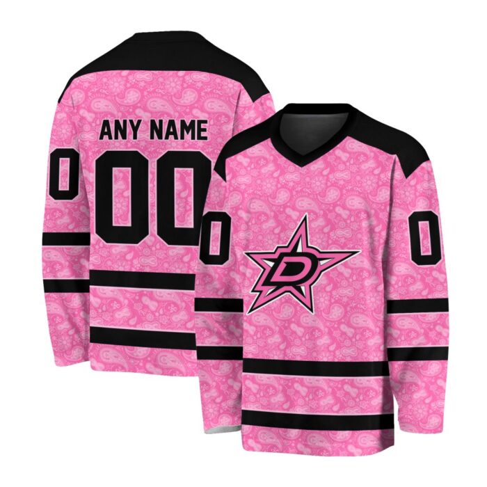 NHL Dallas Stars Special Pink V-neck Hockey Jersey FHJ301