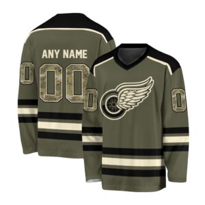 NHL Detroit Red Wings Special Camo V-neck Hockey Jersey FHJ301