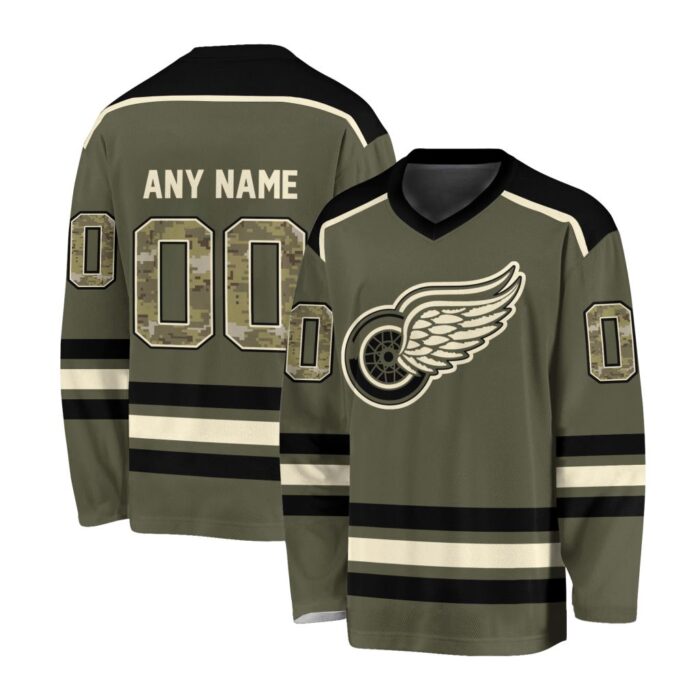 NHL Detroit Red Wings Special Camo V-neck Hockey Jersey FHJ301