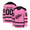 NHL Detroit Red Wings Special Pink V-neck Hockey Jersey FHJ301