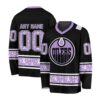 NHL Edmonton Oilers Special Black Hockey Fight Cancer V-neck Hockey Jersey FHJ301