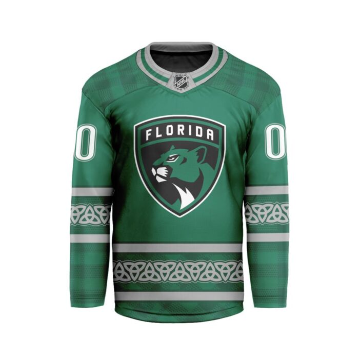 NHL Florida Panthers Special Design For St.Patrick's Day Hockey Jersey Collar Logo FHC1003