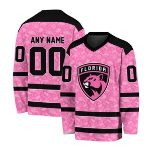 NHL Florida Panthers Special Pink V-neck Hockey Jersey FHJ301
