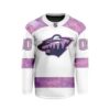 NHL Minnesota Wild Personalized Hockey Fights Cancer Design Hockey Jersey Collar Logo
