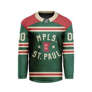 NHL Minnesota Wild Personalized Winter Classic Hockey Jersey Collar Logo