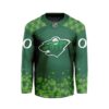 NHL Minnesota Wild Special Design For St.Patrick's Day Hockey Jersey Collar Logo FHC1004