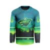 NHL Minnesota Wild Special Design With Northern Lights Hockey Jersey Collar Logo ST2302