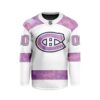 NHL Montreal Canadiens Personalized Hockey Fights Cancer Design Hockey Jersey Collar Logo
