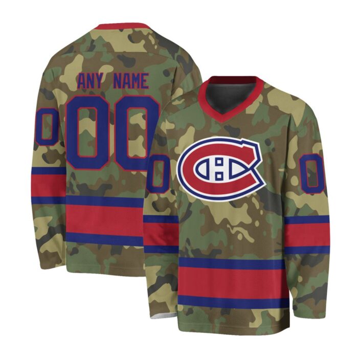 NHL Montreal Canadiens Special Camo Design V-neck Hockey Jersey FHJ302